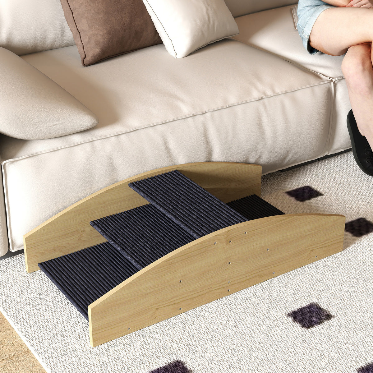 Koiran tasapainokeinu ja portaat 2-in-1, matolla päällystetyt askelmat, kuusi, 80 x 39,5 cm