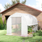 Tunnelikasvihuone rullattavilla sivuilla ja verkko-ovella, 3 x 2 x 2 m, valkoinen