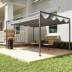 Pergola liukukatolla, 4 x 3 m, tummanharmaa