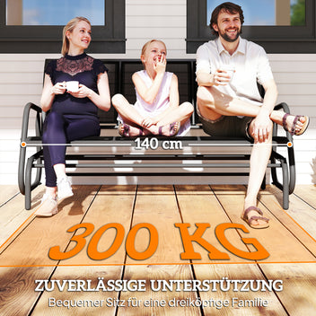 Keinuva puutarhapenkki kolmelle, verkkokangas, 147 cm, tummanharmaa