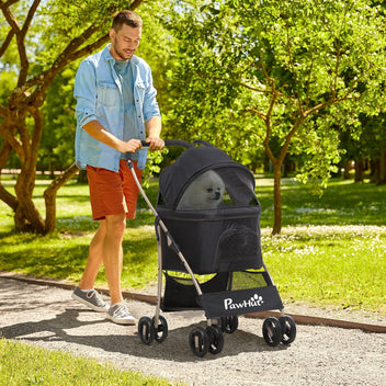Koiran rattaat ja kantokassi 2-in-1, irrotettava koppa, kokoontaitettavat, 10 kg asti, musta