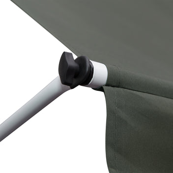 Puristustangollinen parvekemarkiisi, säädettävä 1,7–2,8 m, 3 x 1,5 m, harmaa