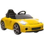Lasten sähköauto RUF GT 12V, kaukosäädin, musiikki ja turvavyö, 3–5 v, keltainen