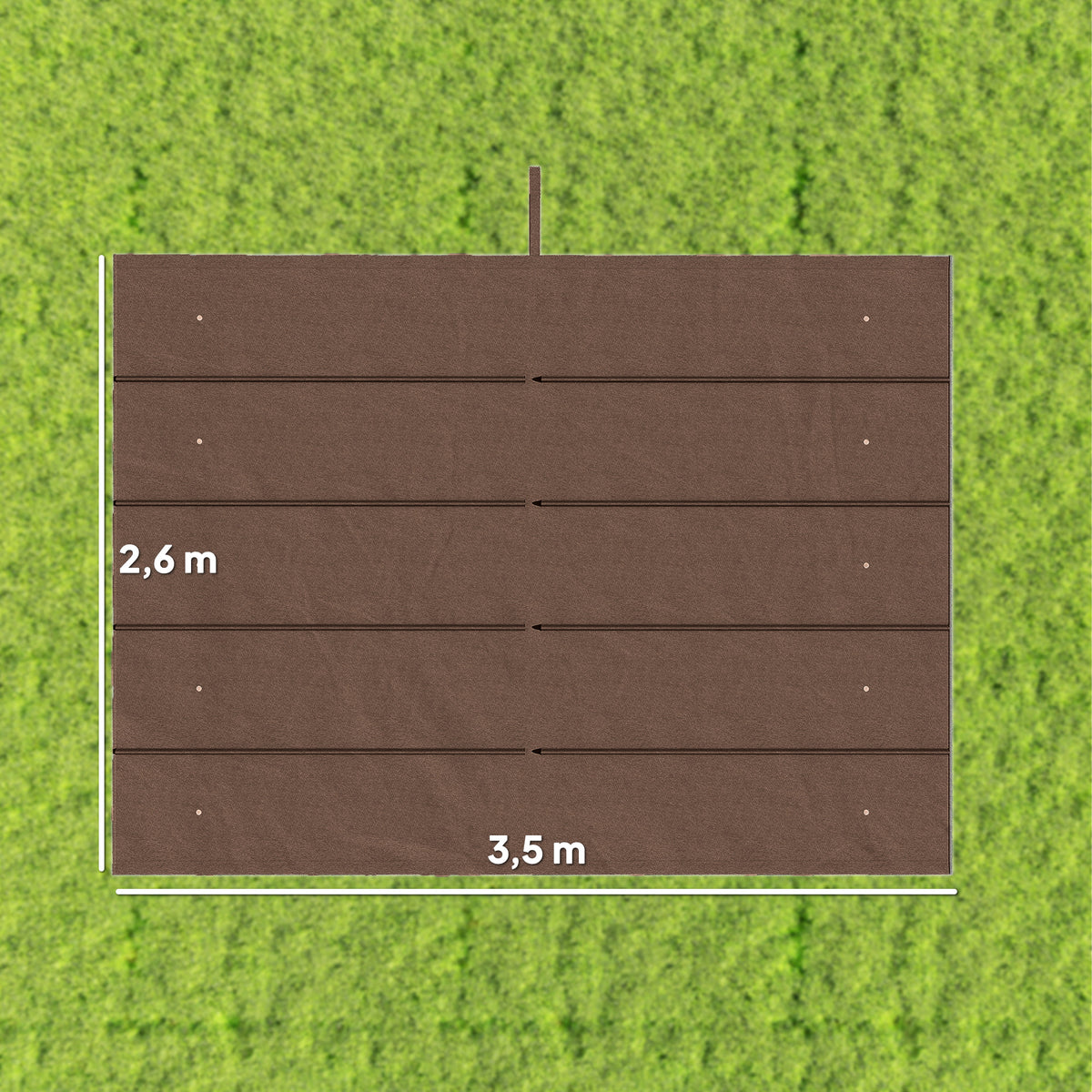 Varakangas 4 x 3 m pergolaan liukukatolla, 350 x 260 cm, kahvinruskea