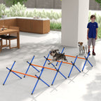 Koiran agility-esteet 4 kpl pienille koirille, 3 korkeutta 13–28 cm, kantolaukku, oranssi