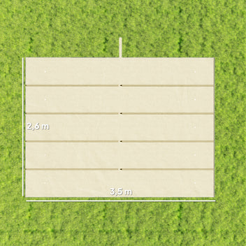 Varakangas 4 x 3 m pergolaan liukukatolla, 350 x 260 cm, kermanvalkoinen