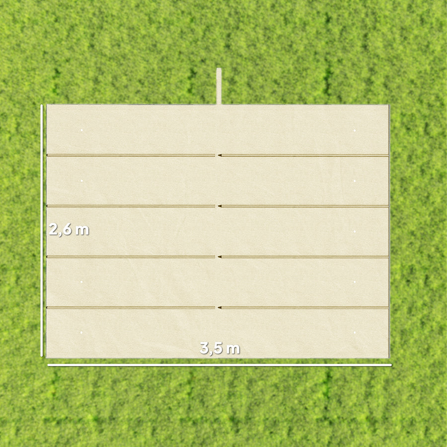 Varakangas 4 x 3 m pergolaan liukukatolla, 350 x 260 cm, kermanvalkoinen