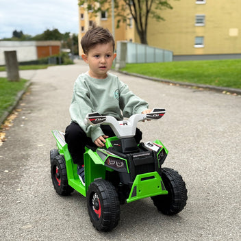 Lasten sähkömönkijä peräkärryllä 6V, eteen ja taakse, 2,5 km/h, 1,5–3 v, vihreä
