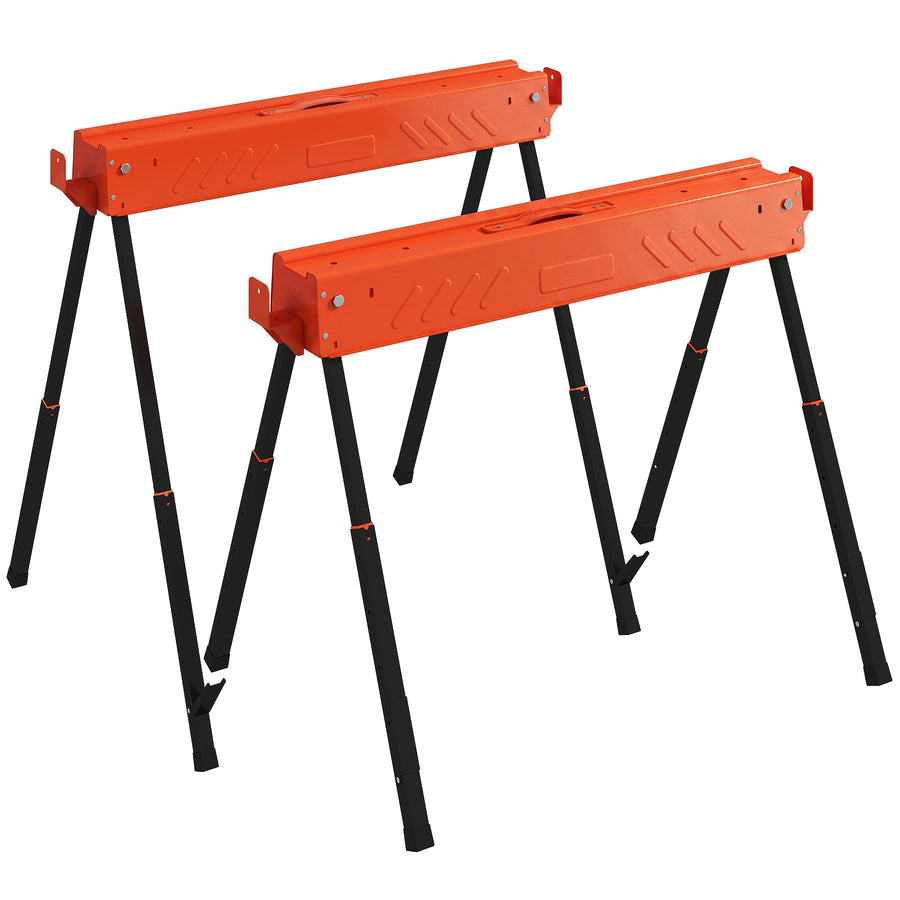 Sahapukki 2 kpl, korkeussäädettävä 71–85,5 cm, 2x4-kiinnike, kantavuus 500 kg, oranssi