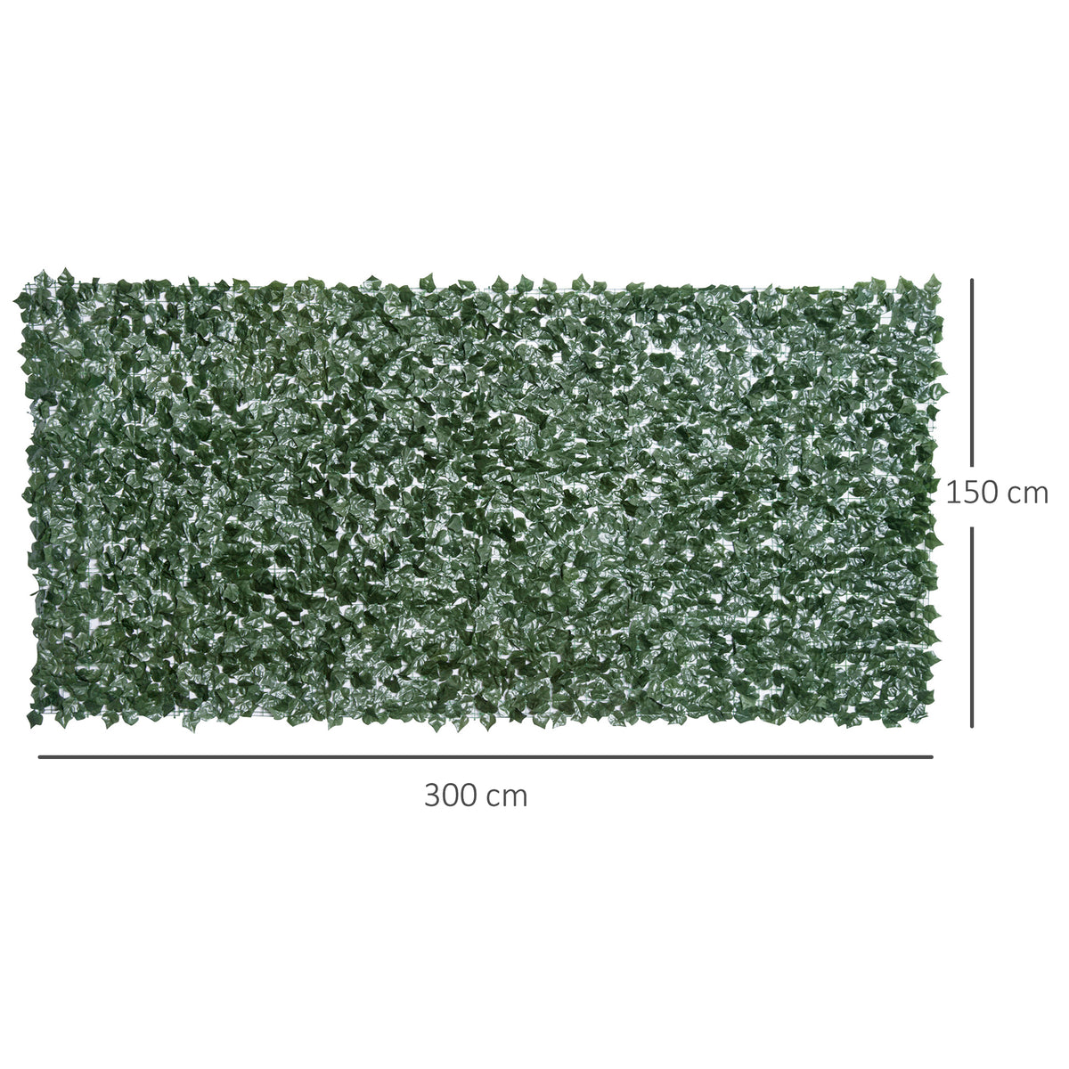 Tekolehtiaita näkösuojaksi, bataattilehti, 300 x 150 cm, tummanvihreä