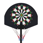 Koripalloteline ja magneettinen tikkataulu 2-in-1, korin korkeus 98–148 cm, musta