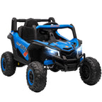 Lasten sähkömaastoauto UTV 12V, kaukosäädin, jousitus ja LED, 3–7 km/h, 3–5 v, sininen