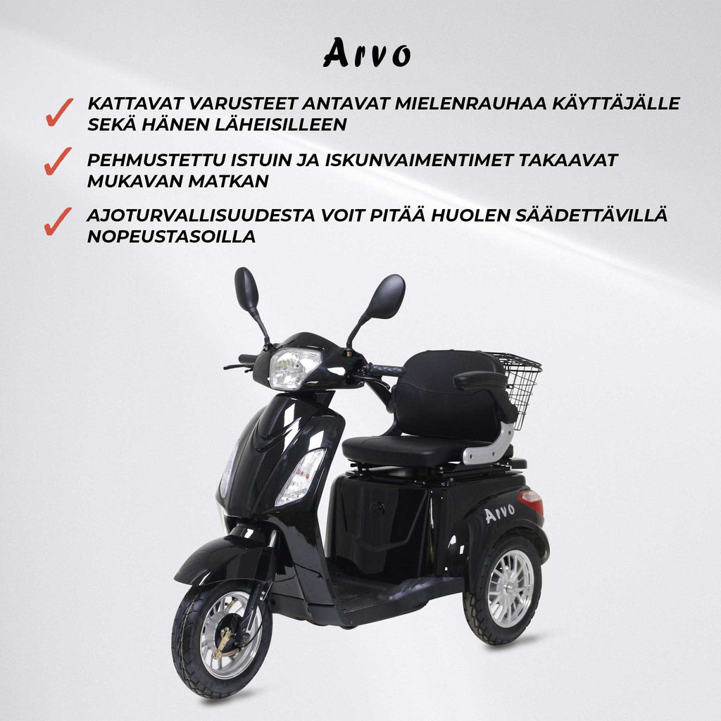 Arvo Senioriskootteri P300 Musta