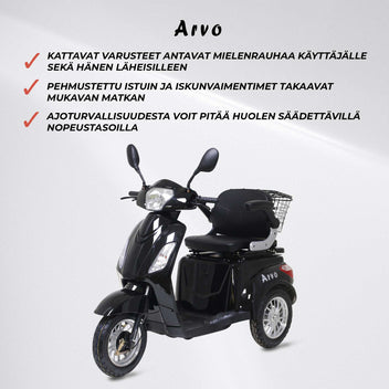 Arvo Senioriskootteri P300 Musta