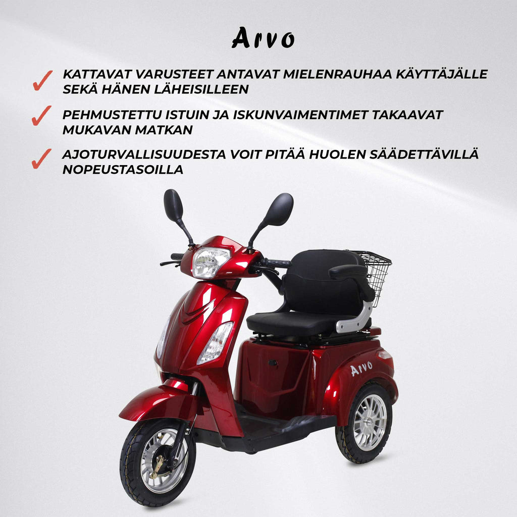 Arvo Senioriskootteri P300 Punainen