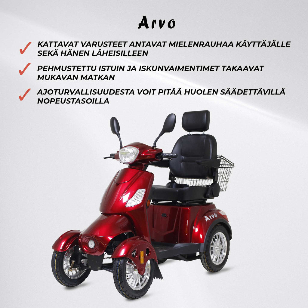 Arvo Senioriskootteri P400 Punainen