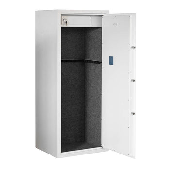 Asekaappi 20 aseelle 1450 × 600 × 500 mm – EN 14450 S1, digilukko, valkoinen