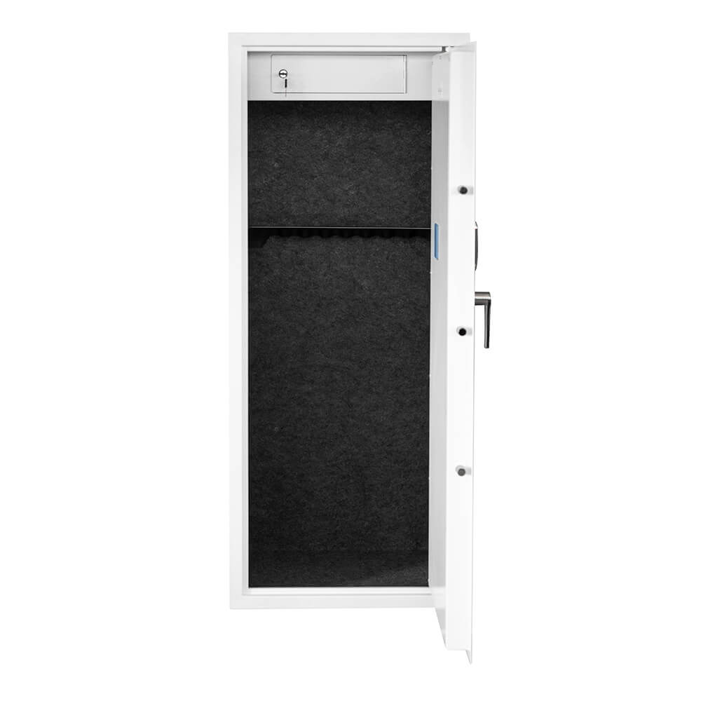 Asekaappi 20 aseelle 1450 × 600 × 500 mm – EN 14450 S1, digilukko, valkoinen