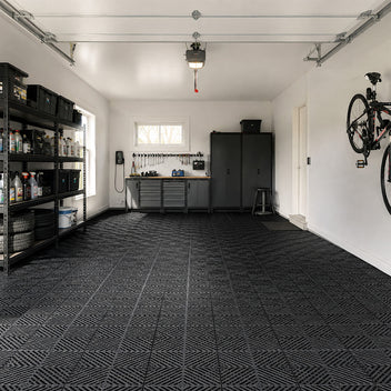 Autotallin lattialaatta 2 m², 12 kpl, 410 × 410 × 18 mm, valkoinen
