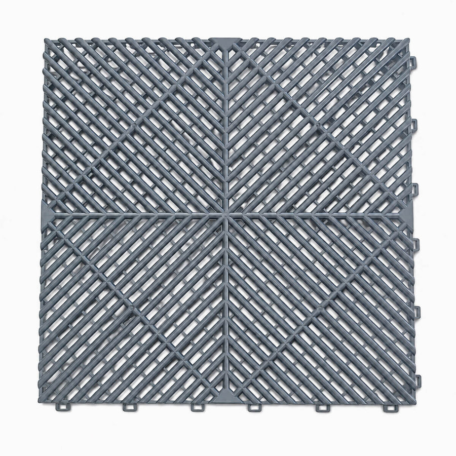 Autotallin lattialaatta 2 m², 12 kpl, 410 × 410 × 18 mm, harmaa