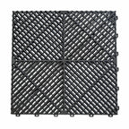 Autotallin lattialaatta 2 m², 12 kpl, 410 × 410 × 18 mm, musta