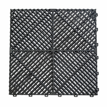 Autotallin lattialaatta 2 m², 12 kpl, 410 × 410 × 18 mm, musta
