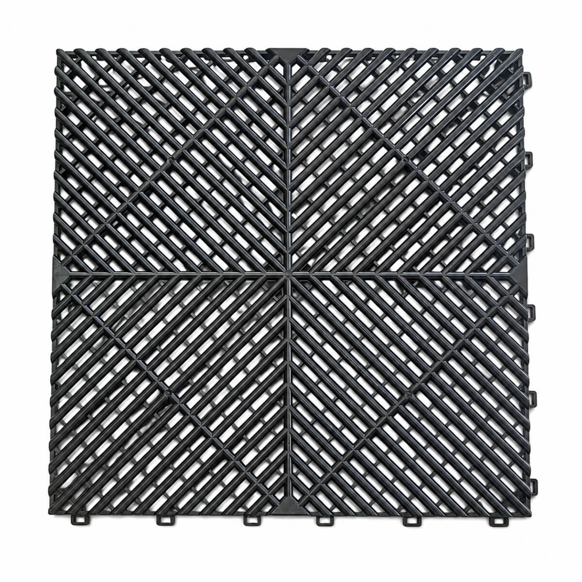 Autotallin lattialaatta 2 m², 12 kpl, 410 × 410 × 18 mm, musta