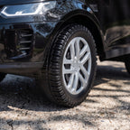 Lasten potkuauto Land Rover Discovery, äänitorvi ja moottoriäänet, säilytystila, 18–36 kk, musta