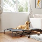 Koiran kenttäpeti isoille koirille 67,5 kg asti, 600 g/m² verkko, 152 x 94 x 23 cm, harmaa