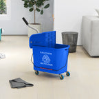 Moppiämpäri 20 l puristimella ja kahvalla, pyörät, muovi, sininen