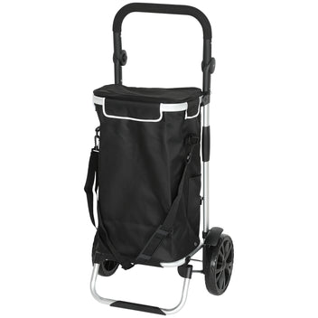 Ostoskärry 3-in-1 kylmälokerolla, 40 l irrotettava kassi, kokoontaitettava, 25 kg, musta