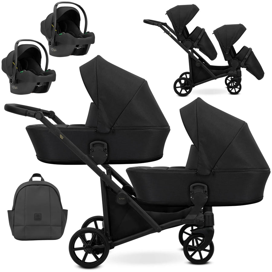 Kunert Brav Duo 3-in-1 sisarusvaunut kahdella Cosmo-turvakaukalolla, useita värejä