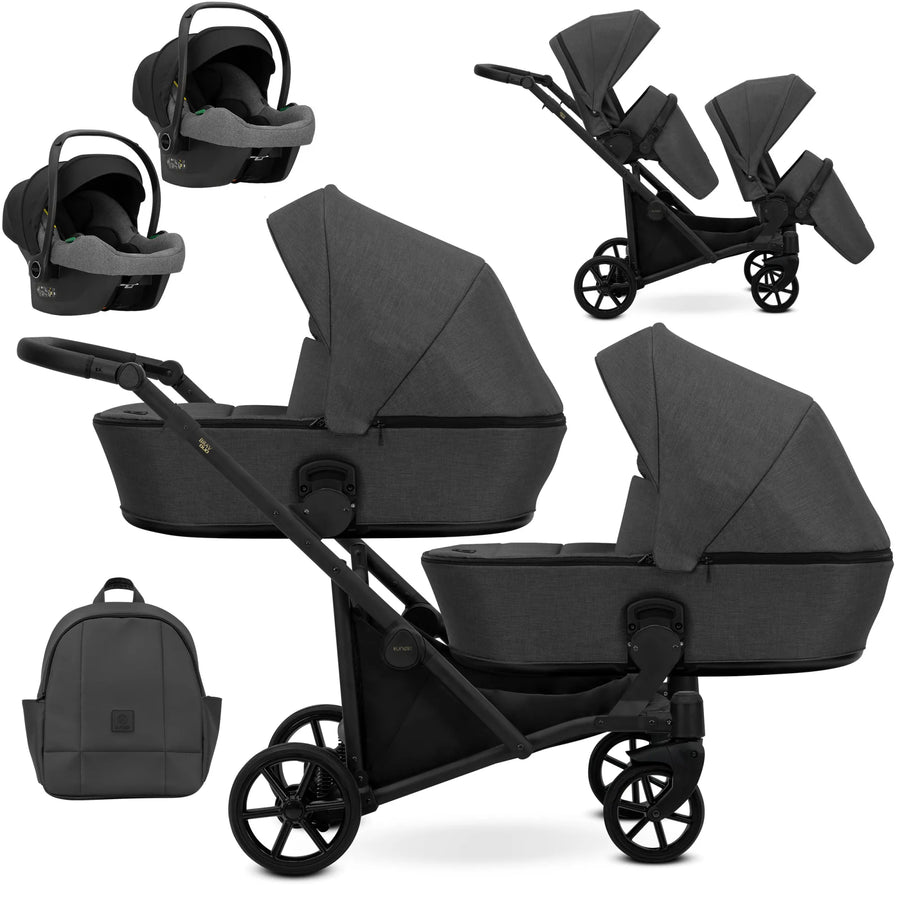 Kunert Brav Duo 3-in-1 sisarusvaunut kahdella Cosmo-turvakaukalolla, useita värejä