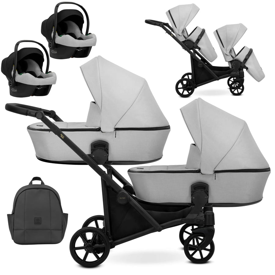 Kunert Brav Duo 3-in-1 sisarusvaunut kahdella Cosmo-turvakaukalolla, useita värejä