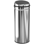 Sensoriroskakori 50 l, pyöreä, ruostumaton teräs, kosketukseton avaus, hopea