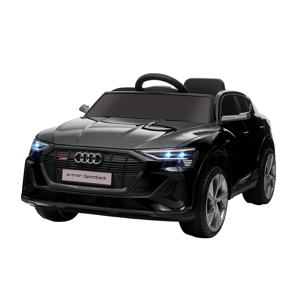 Lasten sähköauto Audi e-tron 12V, kaukosäädin, turvavyö ja musiikki, 3–5 v, musta