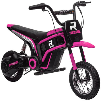 Lasten sähkömoottoripyörä 24V 350 W, kahvakaasu, takajousitus, 8–16 km/h, 8–12 v, pinkki