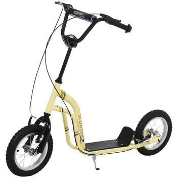 Potkulauta 12" ilmarenkailla ja kaksoisjarruilla, säädettävä ohjaustanko, 5 v+, beige