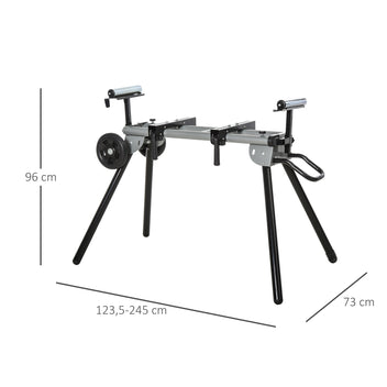 Jiirisahan jalusta rullatuilla, jatkettava 123,5–245 cm, kokoontaitettava, kantavuus 150 kg