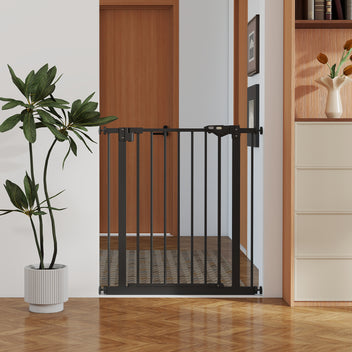 Koiraportti ilman porausta, automaattisesti sulkeutuva, leveys 74–80 cm, metalli, musta
