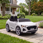 Lasten sähköauto Audi Q8 e-tron Sportback 12V, kaukosäädin, jousitus, 3–5 v, valkoinen