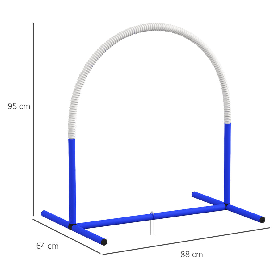Koiran agility-kaaret 4 kpl aloittelijoille, kantolaukku, 88 x 64 x 95 cm, sininen/valkoinen