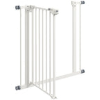 Koiraportti ilman porausta, automaattisesti sulkeutuva, leveys 74–80 cm, metalli, valkoinen