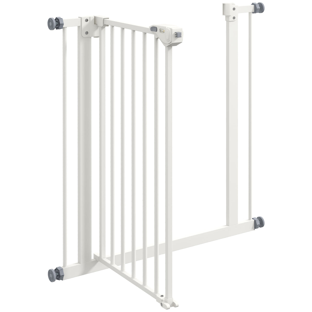 Koiraportti ilman porausta, automaattisesti sulkeutuva, leveys 74–80 cm, metalli, valkoinen