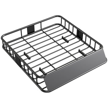 Kattoteline-kori autoon tuulenohjaimella 110,5 x 99,5 cm, teräs, kantavuus 90,7 kg, musta