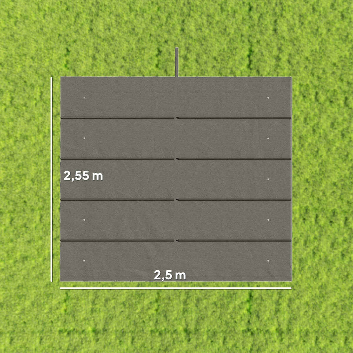 Varakangas 3 x 3 m pergolaan liukukatolla, 250 x 255 cm, vaaleanharmaa