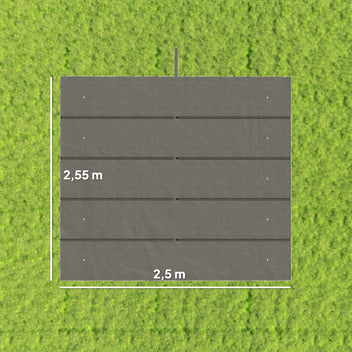 Varakangas 3 x 3 m pergolaan liukukatolla, 250 x 255 cm, vaaleanharmaa