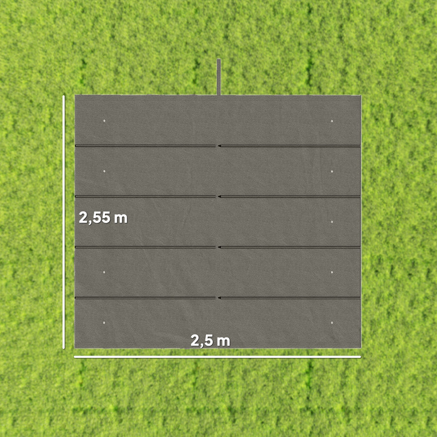 Varakangas 3 x 3 m pergolaan liukukatolla, 250 x 255 cm, vaaleanharmaa