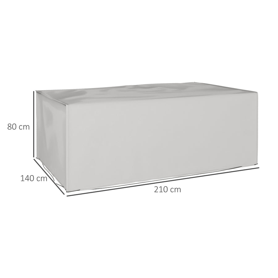 Vedenpitävä suojapeite puutarhakalusteille, 600D Oxford, 210 x 140 x 80 cm, harmaa
