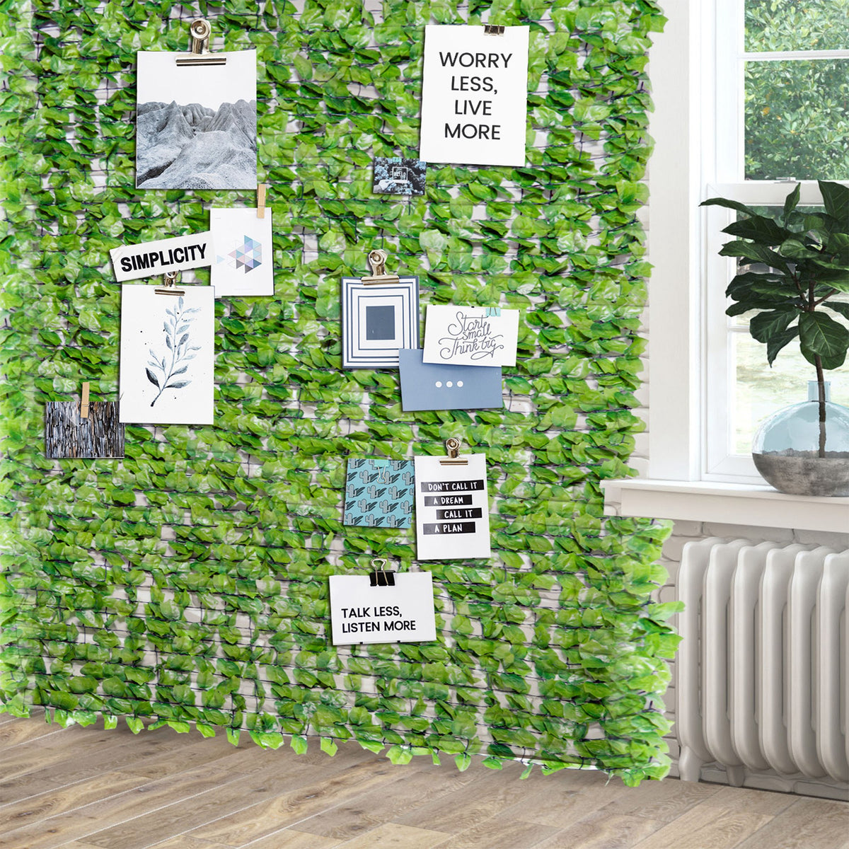 Tekolehtiaita näkösuojaksi, vaahteranlehti, 300 x 150 cm, vaaleanvihreä